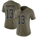 Wholesale Cheap Nike Raiders #13 Hunter Renfrow Olive Women's Stitched NFL Limited 2017 Salute to Service Jersey