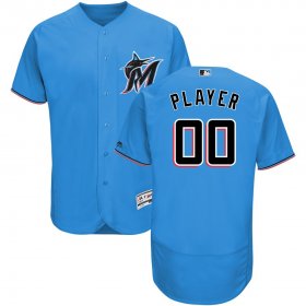 Wholesale Cheap Marlins Personalized Alternate 2019 Authentic Collection Flex Base Blue MLB Jersey (S-3XL)