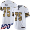 Wholesale Cheap Nike Saints #75 Andrus Peat White Men's Stitched NFL Limited Rush 100th Season Jersey