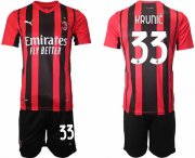 Wholesale Cheap Men 2021-2022 Club AC Milan home red 33 Soccer Jersey