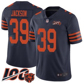 Wholesale Cheap Nike Bears #39 Eddie Jackson Navy Blue Alternate Youth Stitched NFL 100th Season Vapor Limited Jersey