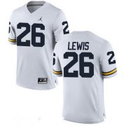 Wholesale Cheap Men's Michigan Wolverines #26 Jourdan Lewis White Stitched College Football Brand Jordan NCAA Jersey