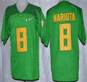 Wholesale Cheap Oregon Duck #8 Marcus Mariota 2015 Playoff Rose Bowl Special Event Diamond Quest Light Green Jersey