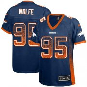 Wholesale Cheap Nike Broncos #95 Derek Wolfe Blue Alternate Women's Stitched NFL Elite Drift Fashion Jersey