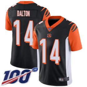 Wholesale Cheap Nike Bengals #14 Andy Dalton Black Team Color Men\'s Stitched NFL 100th Season Vapor Limited Jersey