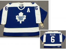 Wholesale Cheap Men\'s Toronto Maple Leafs #6 Ron Ellis With A Patch Blue With White Throwback CCM Jersey