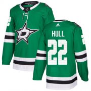 Wholesale Cheap Adidas Stars #22 Brett Hull Green Home Authentic Stitched NHL Jersey