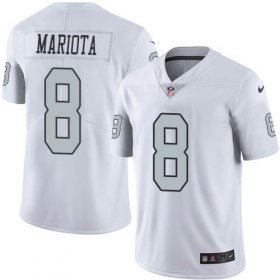 Wholesale Cheap Nike Raiders #8 Marcus Mariota White Youth Stitched NFL Limited Rush Jersey