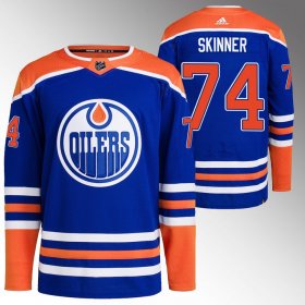 Cheap Men\'s Edmonton Oilers #74 Stuart Skinner Royal Stitched Jersey
