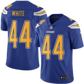 Wholesale Cheap Nike Chargers #44 Kyzir White Electric Blue Men\'s Stitched NFL Limited Rush Jersey