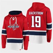 Wholesale Cheap Men's Washington Capitals #19 Nicklas Backstrom Red All Stitched Sweatshirt Hoodie
