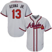 Wholesale Cheap Braves #13 Ronald Acuna Jr. Grey Cool Base Stitched Youth MLB Jersey