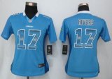 Wholesale Cheap Nike Chargers #17 Philip Rivers Electric Blue Alternate Women's Stitched NFL Elite Strobe Jersey