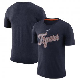 Wholesale Cheap Detroit Tigers Nike Wordmark Tri-Blend T-Shirt Navy