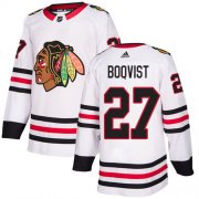 Wholesale Cheap Adidas Blackhawks #27 Adam Boqvist White Road Authentic Stitched NHL Jersey
