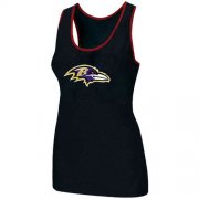 Wholesale Cheap Women's Nike Baltimore Ravens Big Logo Tri-Blend Racerback Stretch Tank Top Black