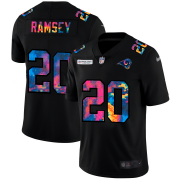 Cheap Los Angeles Rams #20 Jalen Ramsey Men's Nike Multi-Color Black 2020 NFL Crucial Catch Vapor Untouchable Limited Jersey