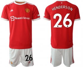Wholesale Cheap Men 2021-2022 Club Manchester United home red 26 Adidas Soccer Jersey