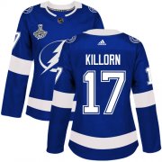 Cheap Adidas Lightning #17 Alex Killorn Blue Home Authentic Women's 2020 Stanley Cup Champions Stitched NHL Jersey