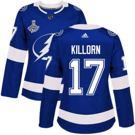 Cheap Adidas Lightning #17 Alex Killorn Blue Home Authentic Women\'s 2020 Stanley Cup Champions Stitched NHL Jersey