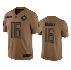 Men\'s Tennessee Titans #16 Treylon Burks 2023 Brown Salute To Service Football Stitched Jersey