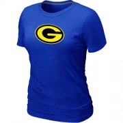 Wholesale Cheap Women's Green Bay Packers Neon Logo Charcoal T-Shirt Blue
