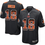 Wholesale Cheap Nike Bengals #18 A.J. Green Black Team Color Men's Stitched NFL Limited Strobe Jersey