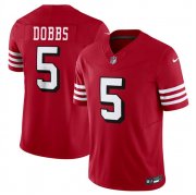 Cheap Youth San Francisco 49ers #5 Josh Dobbs 2024 F.U.S.E. New Red Vapor Untouchable Limited Football Stitched Jersey