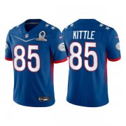 Wholesale Cheap Men's San Francisco 49ers #85 George Kittle 2022 Royal NFC Pro Bowl Stitched Jersey