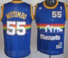 Wholesale Cheap Denver Nuggets #55 Dikembe Mutombo Blue Rainbow Swingman Throwback Jersey