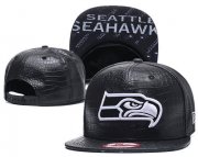Wholesale Cheap NFL Seahawks Team Logo Black Snapback Adjustable Hat G986