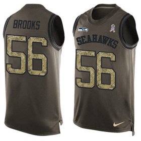 Wholesale Cheap Nike Seahawks #56 Jordyn Brooks Green Men\'s Stitched NFL Limited Salute To Service Tank Top Jersey