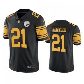 Wholesale Cheap Men\'s Pittsburgh Steelers #21 Tre Norwood Black Color Rush Limited Stitched Jersey