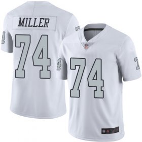 Wholesale Cheap Nike Raiders #74 Kolton Miller White Men\'s Stitched NFL Limited Rush Jersey