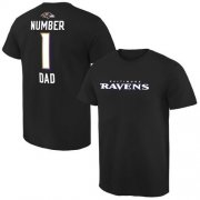 Wholesale Cheap Men's Baltimore Ravens Pro Line College Number 1 Dad T-Shirt Black