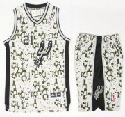 Wholesale Cheap San Antonio Spurs #21 Tim Duncan Revolution 30 Swingman Grey Camo NBA Jerseys Shorts Suits