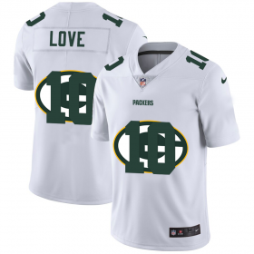 Wholesale Cheap Green Bay Packers #10 Jordan Love White Men\'s Nike Team Logo Dual Overlap Limited NFL Jersey
