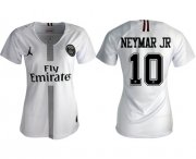 Wholesale Cheap Women's Jordan Paris Saint-Germain #10 Neymar Jr Away Soccer Club Jersey