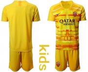 Wholesale Cheap Roma Blank Yellow Goalkeeper Kid Soccer Club Jersey