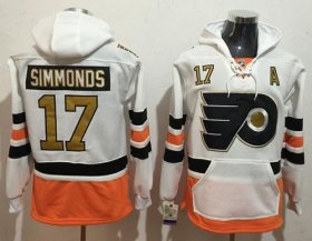 Wholesale Cheap Flyers #17 Wayne Simmonds White 3rd Name & Number Pullover NHL Hoodie