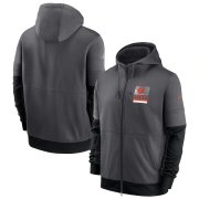 Wholesale Cheap Cleveland Browns Nike Sideline Impact Lockup Performance Full-Zip Hoodie Charcoal