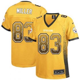 Wholesale Cheap Nike Steelers #83 Heath Miller Gold Women\'s Stitched NFL Elite Drift Fashion Jersey
