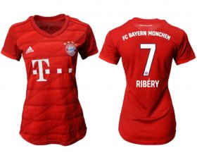 Wholesale Cheap Women\'s Bayern Munchen #7 Ribery Home Soccer Club Jersey