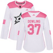 Cheap Adidas Stars #37 Justin Dowling White/Pink Authentic Fashion Women's Stitched NHL Jersey
