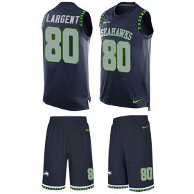 Wholesale Cheap Nike Seahawks #80 Steve Largent Steel Blue Team Color Men\'s Stitched NFL Limited Tank Top Suit Jersey