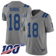 Wholesale Cheap Nike Colts #18 Peyton Manning Gray Men's Stitched NFL Limited Inverted Legend 100th Season Jersey