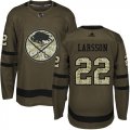 Wholesale Cheap Adidas Sabres #22 Johan Larsson Green Salute to Service Stitched NHL Jersey