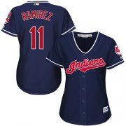 Wholesale Cheap Indians #11 Jose Ramirez Navy Blue Alternate Women's Stitched MLB Jersey