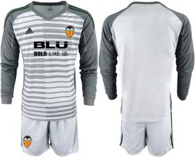 Wholesale Cheap Valencia Blank Grey Goalkeeper Long Sleeves Soccer Club Jersey