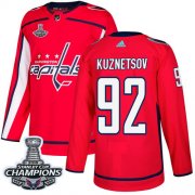 Wholesale Cheap Adidas Capitals #92 Evgeny Kuznetsov Red Home Authentic Stanley Cup Final Champions Stitched NHL Jersey